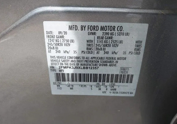 Ford EDGE cena 55000 przebieg: 101640, rok produkcji 2020 z Różan małe 106